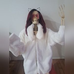 Express White Fur Coat